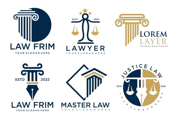 Lawyer icon set logo design with creative element style Lawyer icon set logo design with creative element style g star stock illustrations