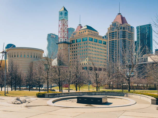 Sunny downtown Mississauga Mississauga, Ontario. 03/26/2023. View of downtown Mississauga skyline on a sunny March day. mississauga restaurants stock pictures, royalty-free photos & images