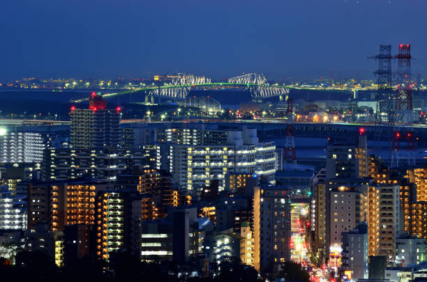 istock Tokyo Gate Bridge and night view of Tokyo from Tower Hall Funabori Observatory 1476750132
