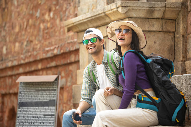 istock Couple spending leisure time at ancient site 1476751770