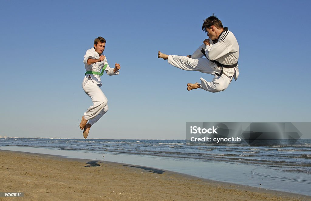 taekwondo-sur-la-plage - Zbiór zdjęć royalty-free (Shaolin)