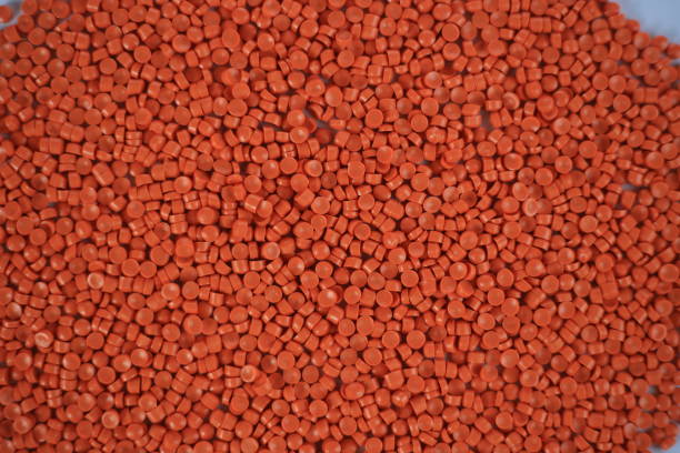 istock Coloring plastic material Master Batch, Raw material of plastic for injection industry, Pigment for mold injection industry background. Plastic pellets . Plastic granules after processing. 1476752053