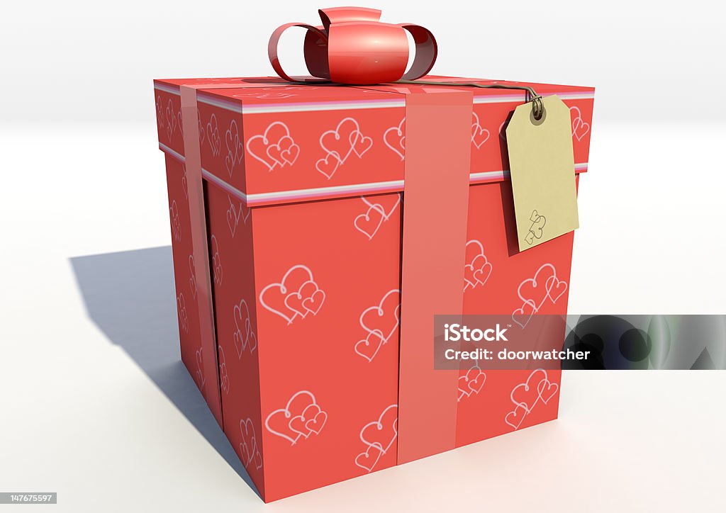 Scatola regalo rosso San Valentino - Foto stock royalty-free di Amore