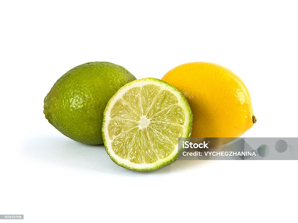 Лайм и лимоном - Стоковые фото Белый фон роялти-фри