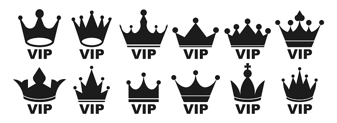 set of vip logo icon vector