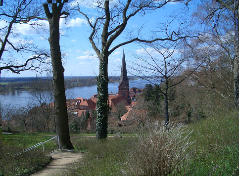 Lauenburg at the Elbe River sight direction West