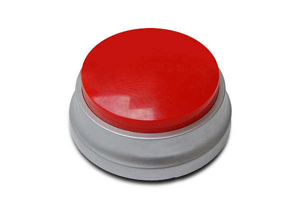 Red push emergency button stock photo