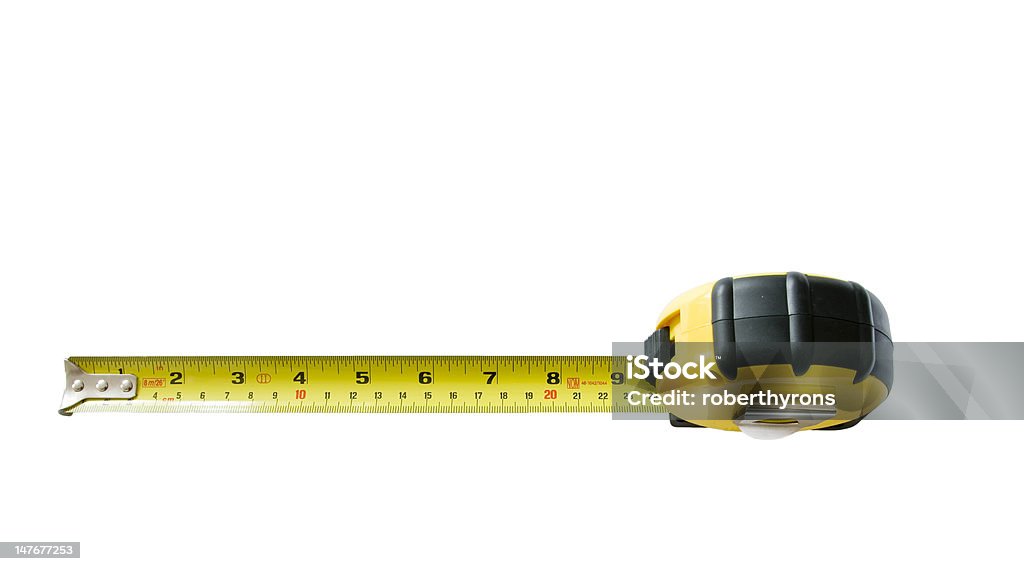 Fita métrica de cima - Foto de stock de Amarelo royalty-free