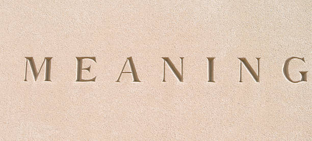istock Word "Meaning" Carved in Sandstone 147677347