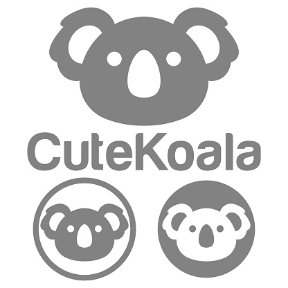 Cute Kawaii head koala Mascot Cartoon Logo Design Icon Illustration Character vector art. for every category of business, company, brand like pet shop, product, label, team, badge, label