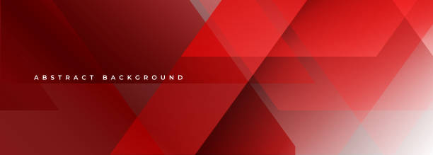 Red abstract background. Modern abstract red wide banner with geometric shapes. Red abstract background. Modern abstract red wide banner with transparent geometric shapes. Vector illustration header footer template stock illustrations