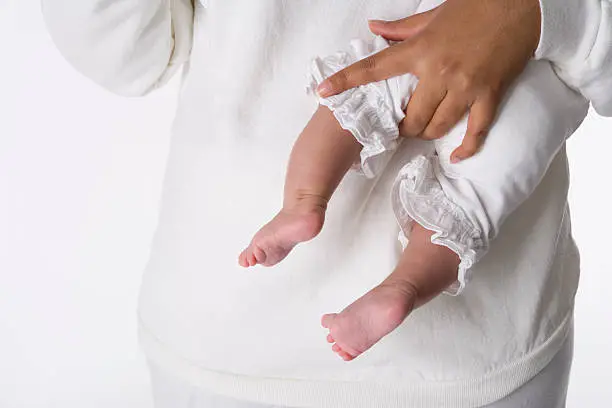 Babyfeet with mothers hand