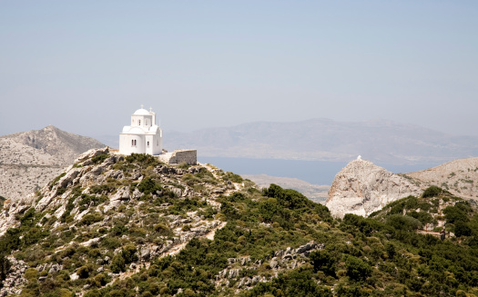 Chapel on a hilltop towards the village of Filoti, on Naxos