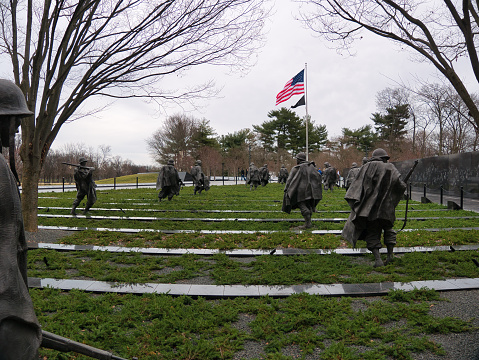 Washington D.C., USA - January 4, 2023: the Korean War Memorial