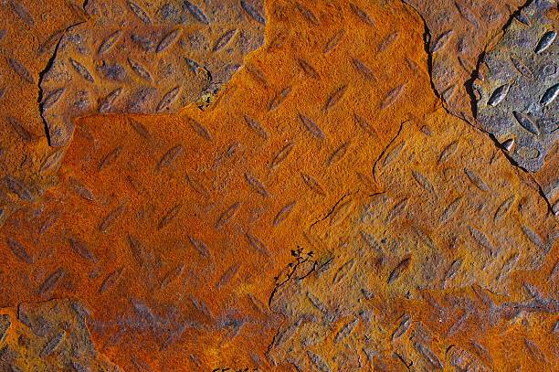 Rusty rivets texture background stock photo