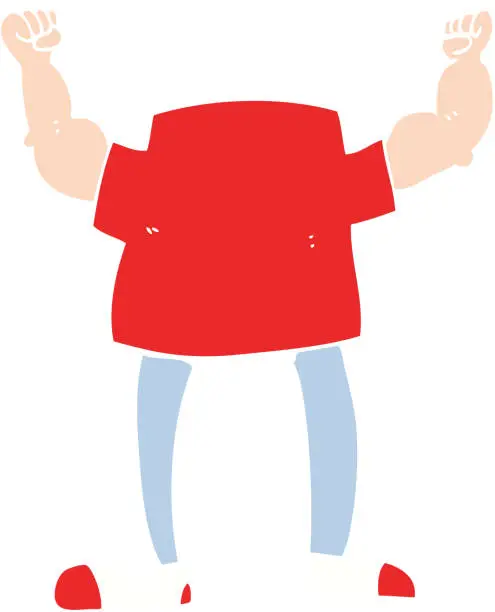 Vector illustration of flat color illustration of headless man