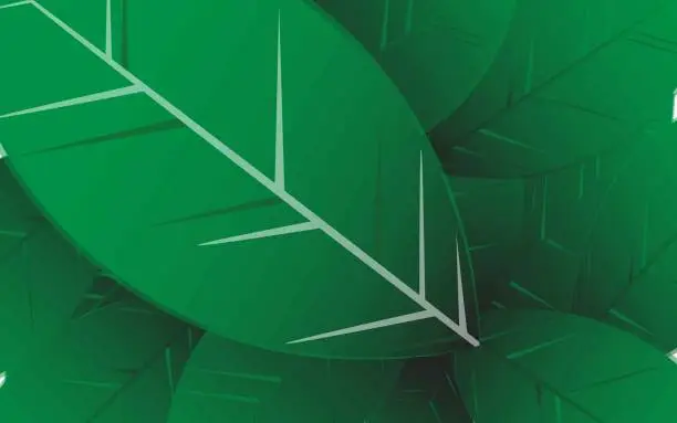Vector illustration of green leaf background ilustration vektor