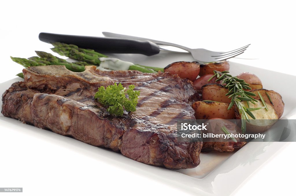Grelhado T-bone Steak - Royalty-free Alecrim Foto de stock