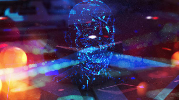 istock Hi Tech Futuristic Electronic Portrait in Sci-fi Humankind 1476792989