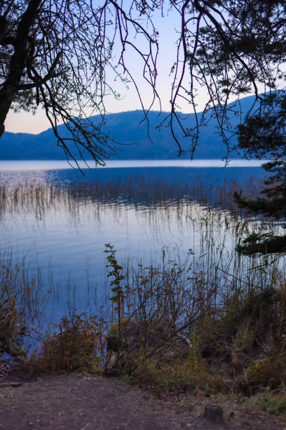 Bolu, Turkey-November 14, 2022: Abant Lake seen through the trees. Shot with Canon EOS R5.