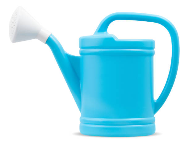 istock Colorful blue Plastic Watering Can, isolated on white background with clipping path, spring time concept for home garden or vegetable garden and plants care 1476794501