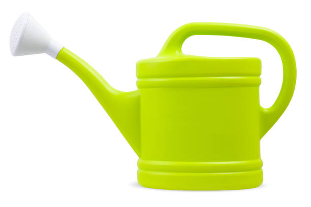 istock Colorful green Plastic Watering Can, isolated on white background with clipping path, spring time concept for home garden or vegetable garden and plants care 1476795445
