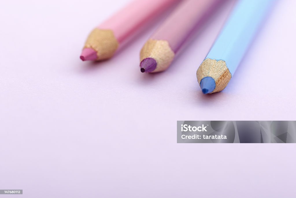 Pencils on violet Pencils on light violet background with copy space. Backgrounds Stock Photo