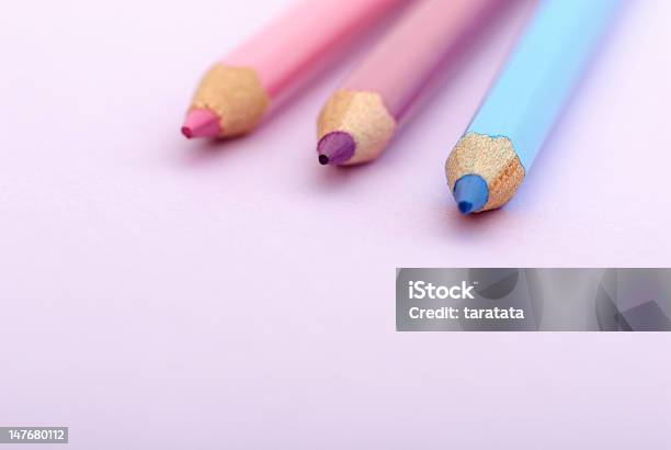 Pencils On Violet Stock Photo - Download Image Now - Backgrounds, Blue, Bright