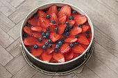 Strawberry Tart with Blueberries