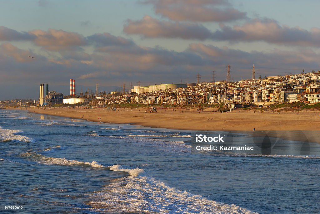 Los Angeles s'encontra com o Oceano Pacífico - Foto de stock de Cidade de Los Angeles royalty-free