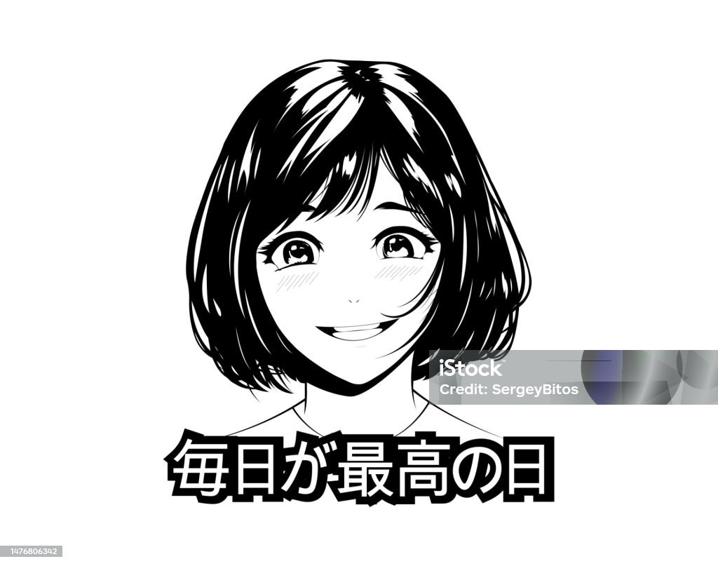 Nghệ Thuật Anime Đen Trắng Với Khuôn Mặt Cô Gái Theo Phong Cách Manga Hình  minh họa Sẵn có - Tải xuống Hình ảnh Ngay bây giờ - iStock