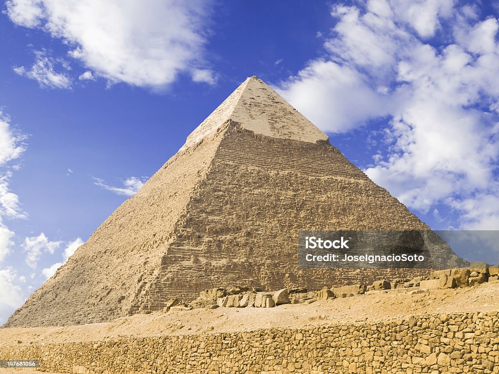 La gran pirámide de Chefren - Foto de stock de Anticuado libre de derechos