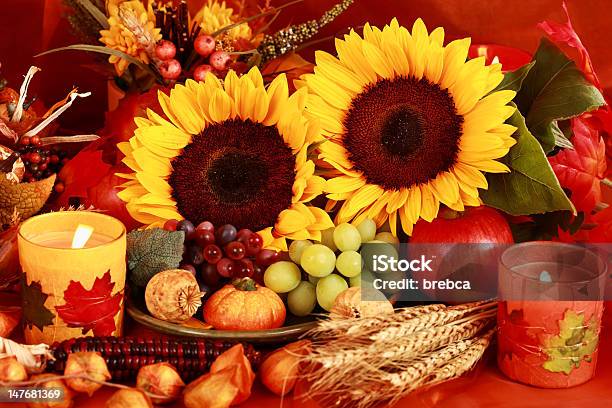 Happy Thanksgiving Stock Photo - Download Image Now - Autumn, Candle, Celebration