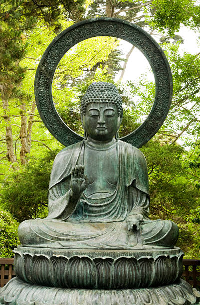 istock Statue of Buddha with Trees in Background 147681693