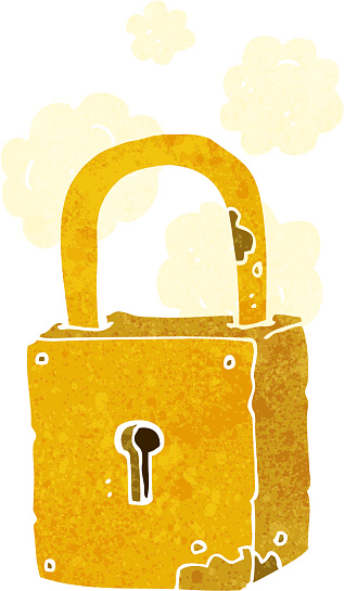 Cartoon Rusty Lock Stock Illustration - Download Image Now - Art ...