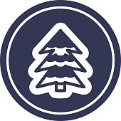 istock snowy tree circular icon symbol 1476823919