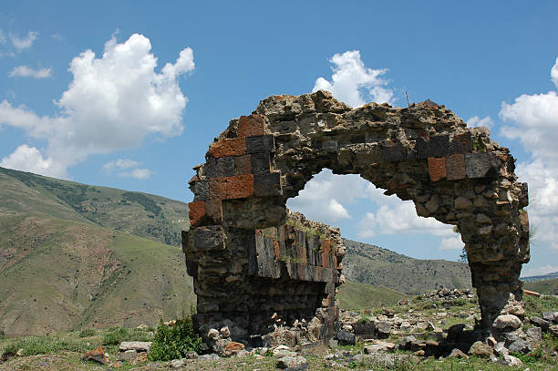 Church ruins in Bjni castle stock photo