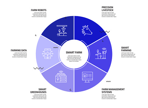 Smart Farm Related Process Infographic Template. Process Timeline Chart. Workflow Layout with Linear Icons
