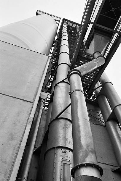 Industrial plant in black and white II stock photo