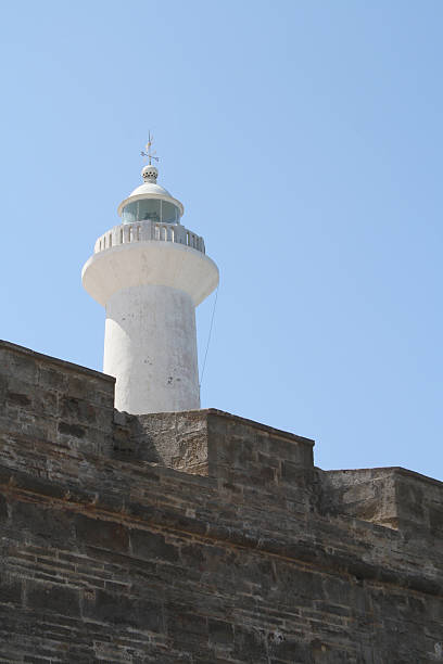 Lighthouse and Wall stock photo