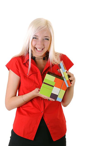 Women with present stock photo