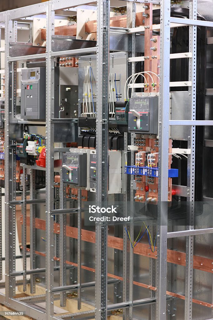 Electrical Controller Frame Various Control Switches Surrounded By Steel Metal Frames Stock Photo ...