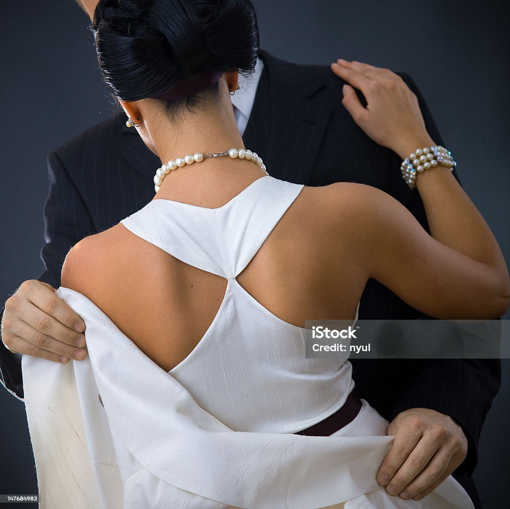 Costas da mulher no vestido branco - Royalty-free 25-29 Anos Foto de stock