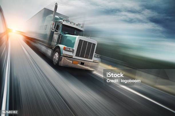 Truck On Freeway Stock Photo - Download Image Now - Semi-Truck, Truck, Speed