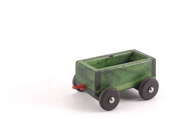 istock Green wooden cart isolated 147685855