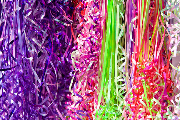 istock Layers of Colorful Curly Ribbons 147685906
