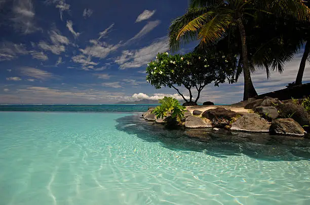 Infinity Pool beside Lagoon in Tahiti