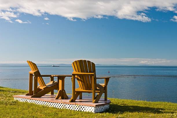 istock Chairs next to the sea 147686480