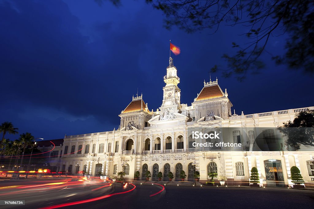 Prefeitura, Saigon, Ho Chi Minh City, Vietnã - Foto de stock de Arquitetura royalty-free