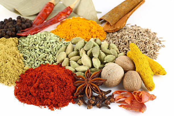 variety of spices stock photo